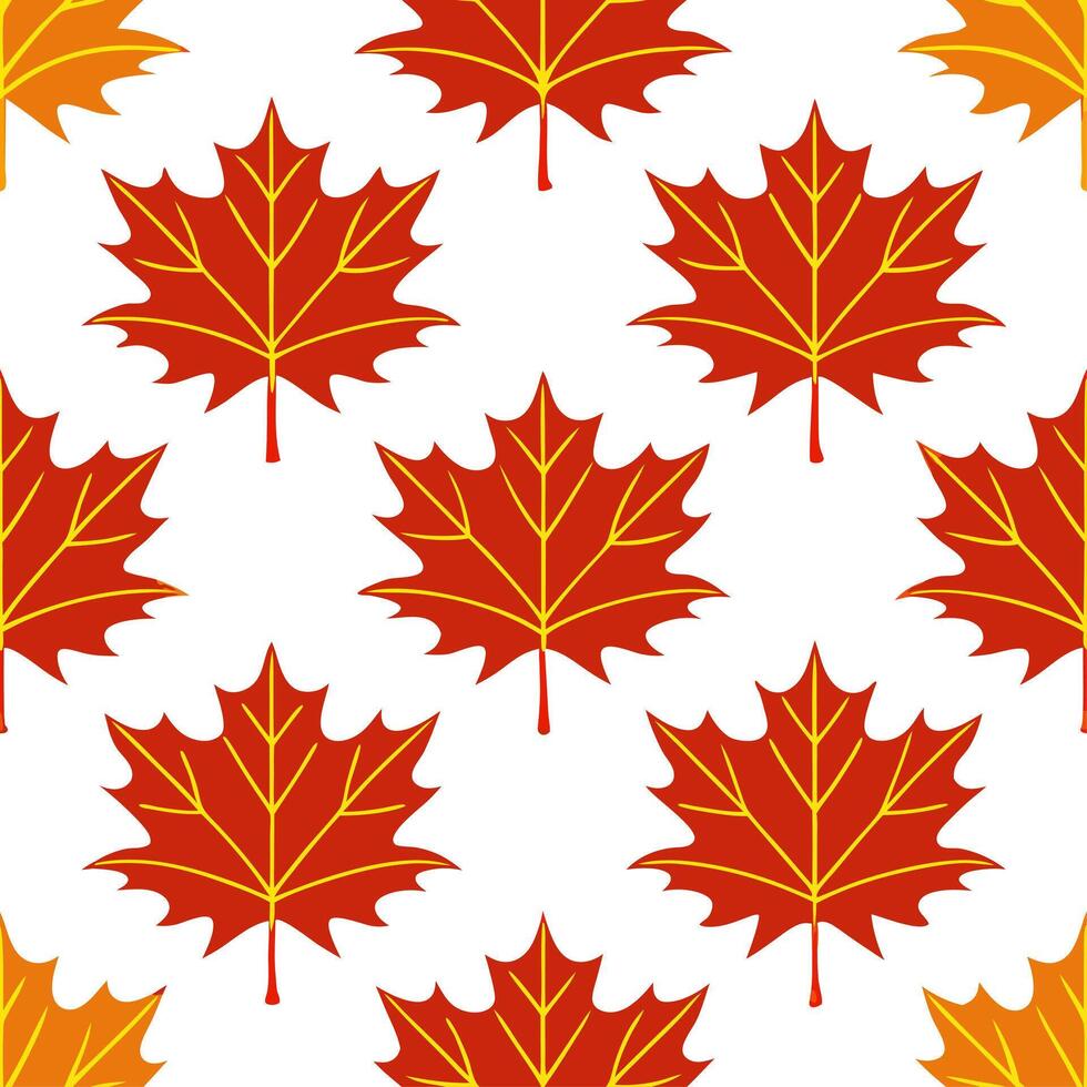 Thanksgiving leaves seamless pattern with rich pumpkin orange red and yellow leaves for a bold festive autumn design concept as Bold Thanksgiving pattern with pumpkin orange red an Seamless Set vector