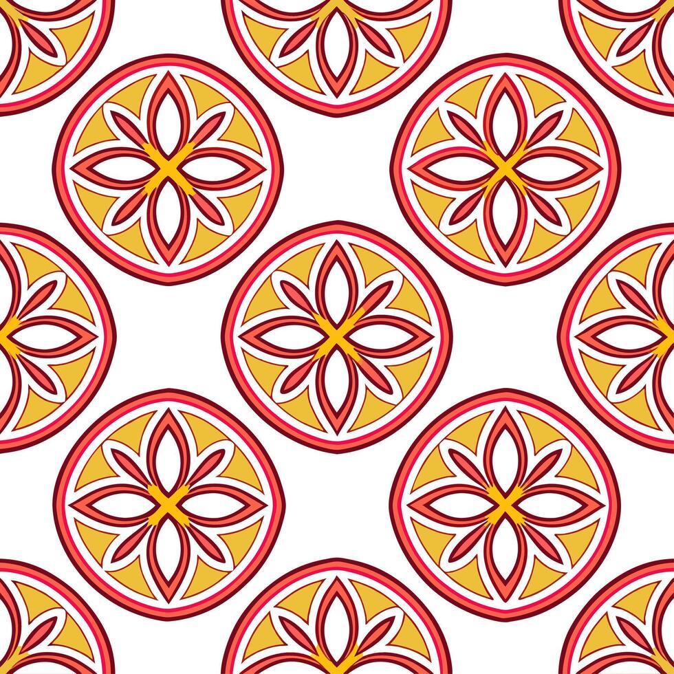 Cultural illustrations seamless pattern with symbolic geometric motifs and bright color schemes for a bold modern cultural look concept as Bold cultural illustrations with geometri Seamless Set vector
