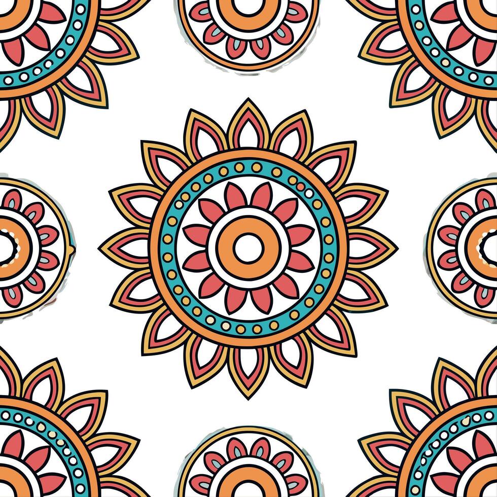 Cultural illustrations seamless pattern with traditional motifs and colorful accent threads for a striking cultural effect concept as Traditional motifs with colorful threads in cu Seamless Set vector