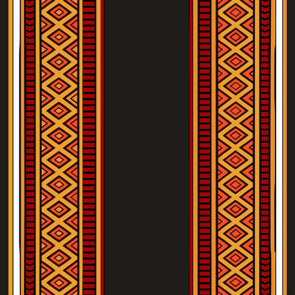 Traditional textiles seamless pattern with rich dark colors and ethnic symbols for a deep culturally immersive aesthetic concept as Deep traditional textiles with dark colors and e Seamless Set vector