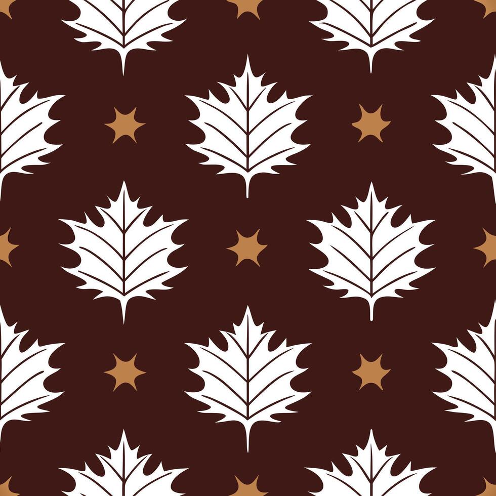 Thanksgiving leaves seamless pattern with dark rich tones of burgundy gold and brown for a sophisticated autumn aesthetic concept as Sophisticated Thanksgiving pattern with burgund Seamless Set vector