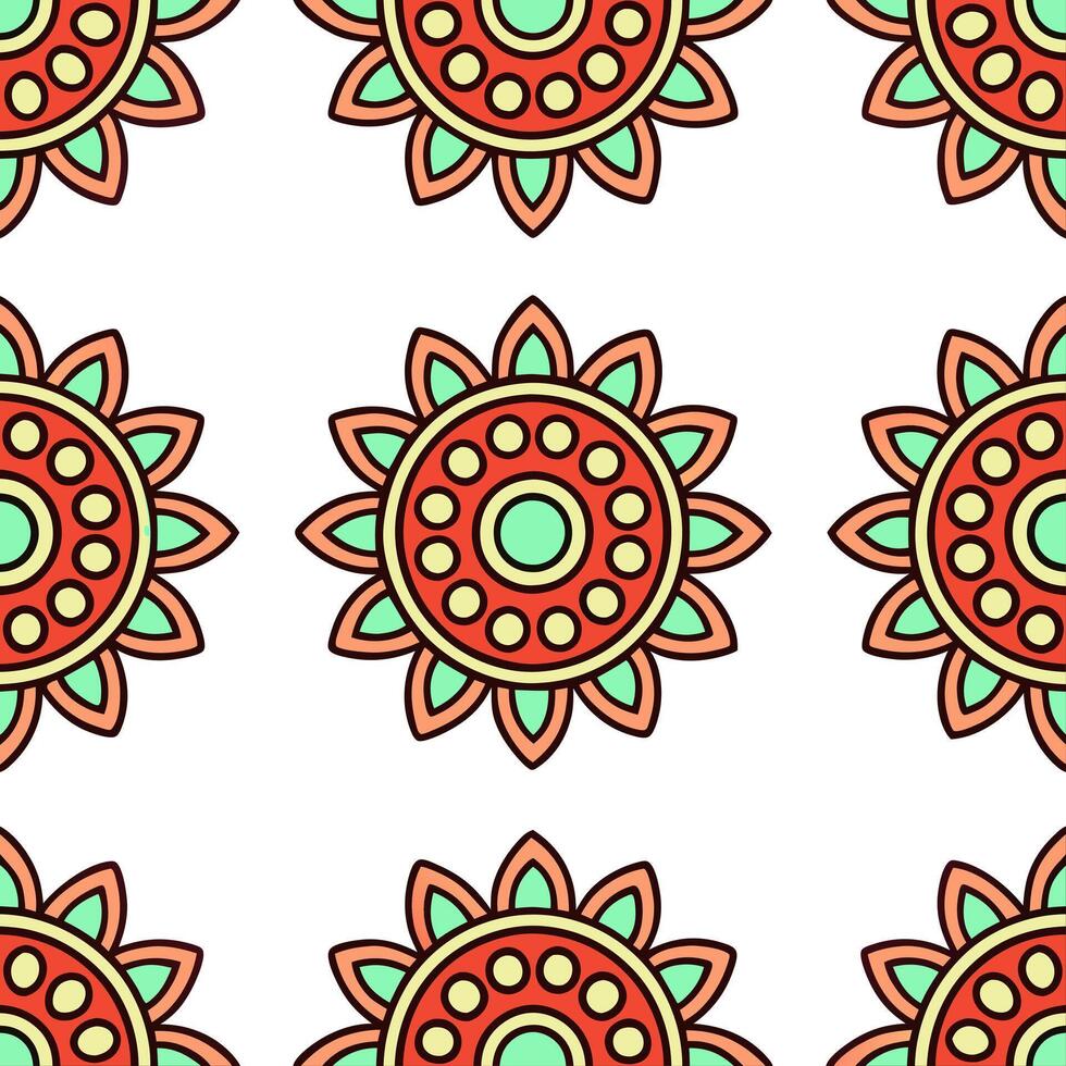 Cultural illustrations seamless pattern with ethnic symbols and intricate details for a traditional cultural look concept as Traditional cultural illustrations with ethnic symbols Seamless Set vector