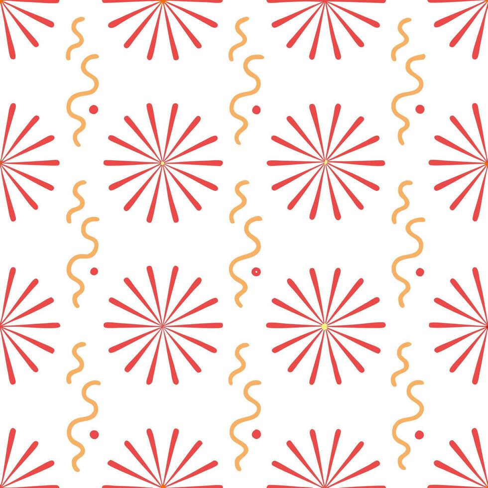 New Year seamless pattern with festive 2023 designs streamers and sparkling fireworks for an energetic joyful atmosphere concept as Joyful New Year pattern with 2023 designs stream Seamless Set vector