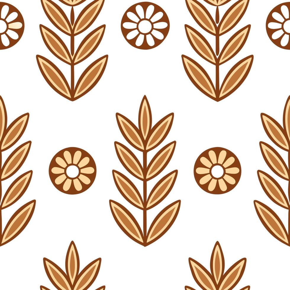 Cultural illustrations seamless pattern with hand drawn figures and rustic tones for an artisanal folk inspired aesthetic concept as Hand drawn cultural illustrations with rustic t Seamless Set vector