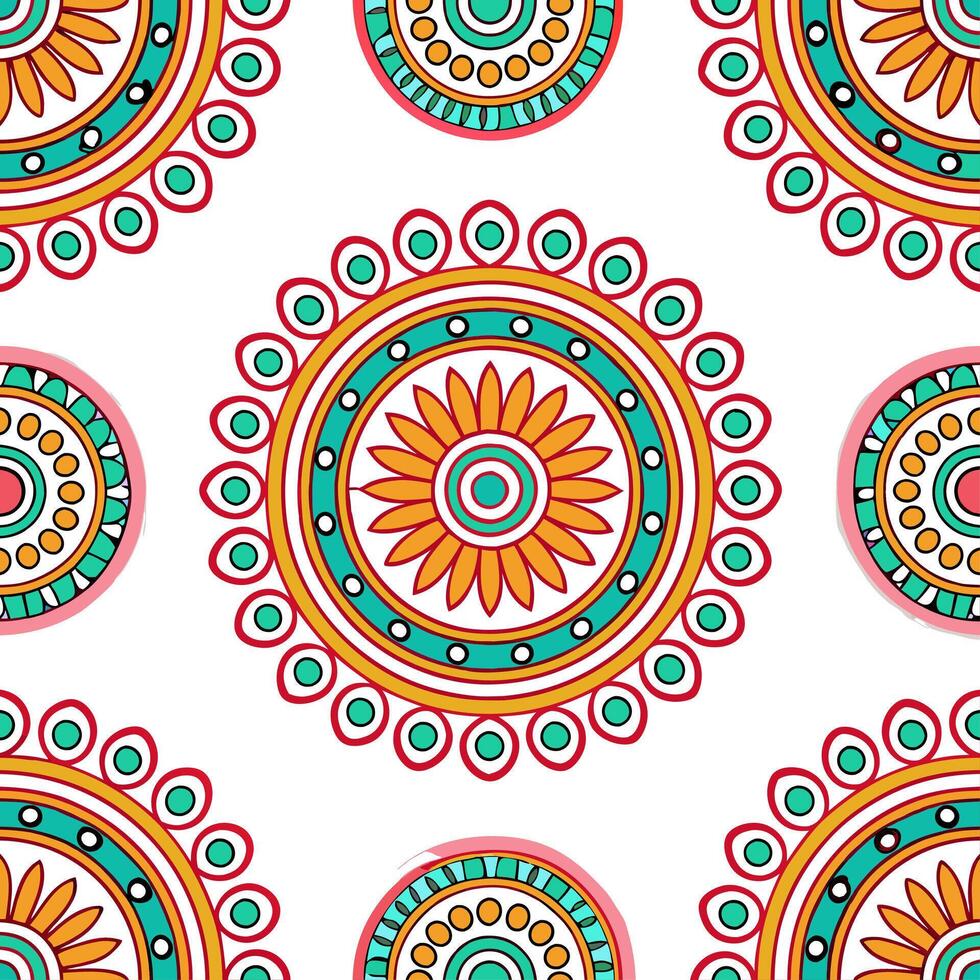 Cultural illustrations seamless pattern with bright folk designs and intricate detailing for a vibrant cultural look concept as Bright folk designs with intricate details in cultur Seamless Set vector