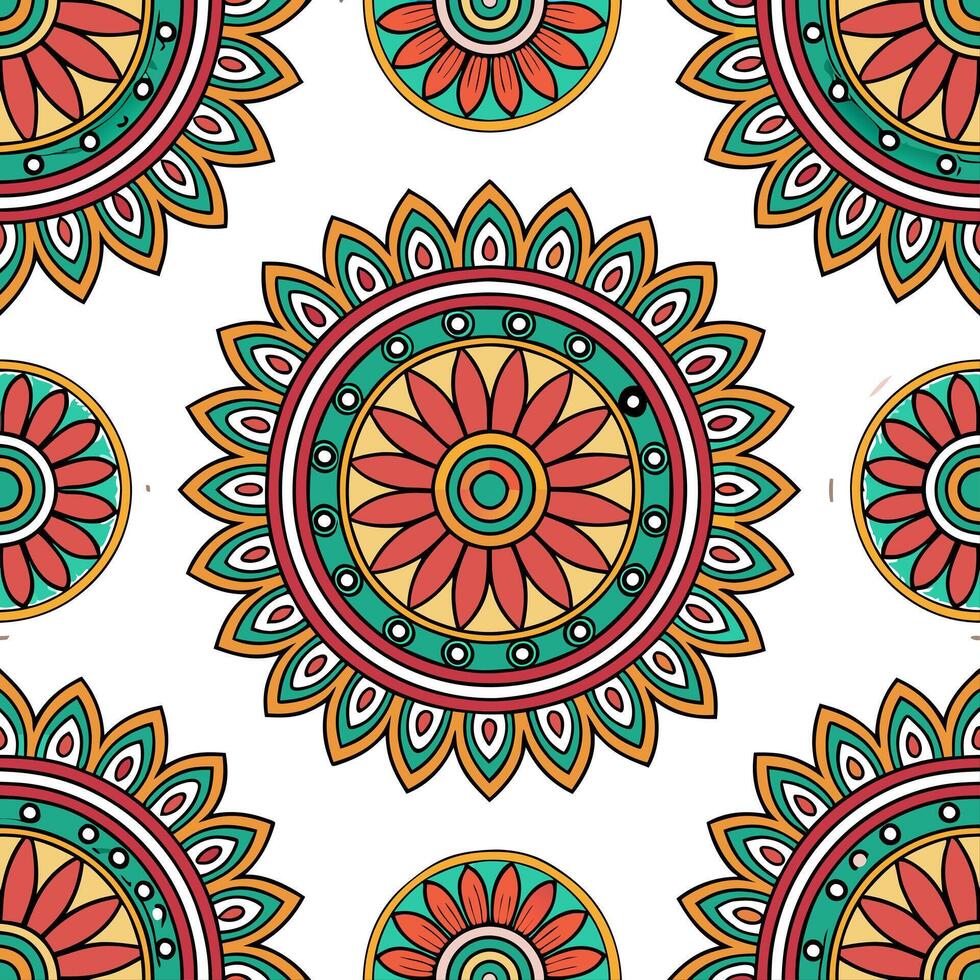 Cultural illustrations seamless pattern with vibrant tribal designs and ethnic motifs for a lively and bold aesthetic concept as Bold cultural illustrations with tribal designs and Seamless Set vector