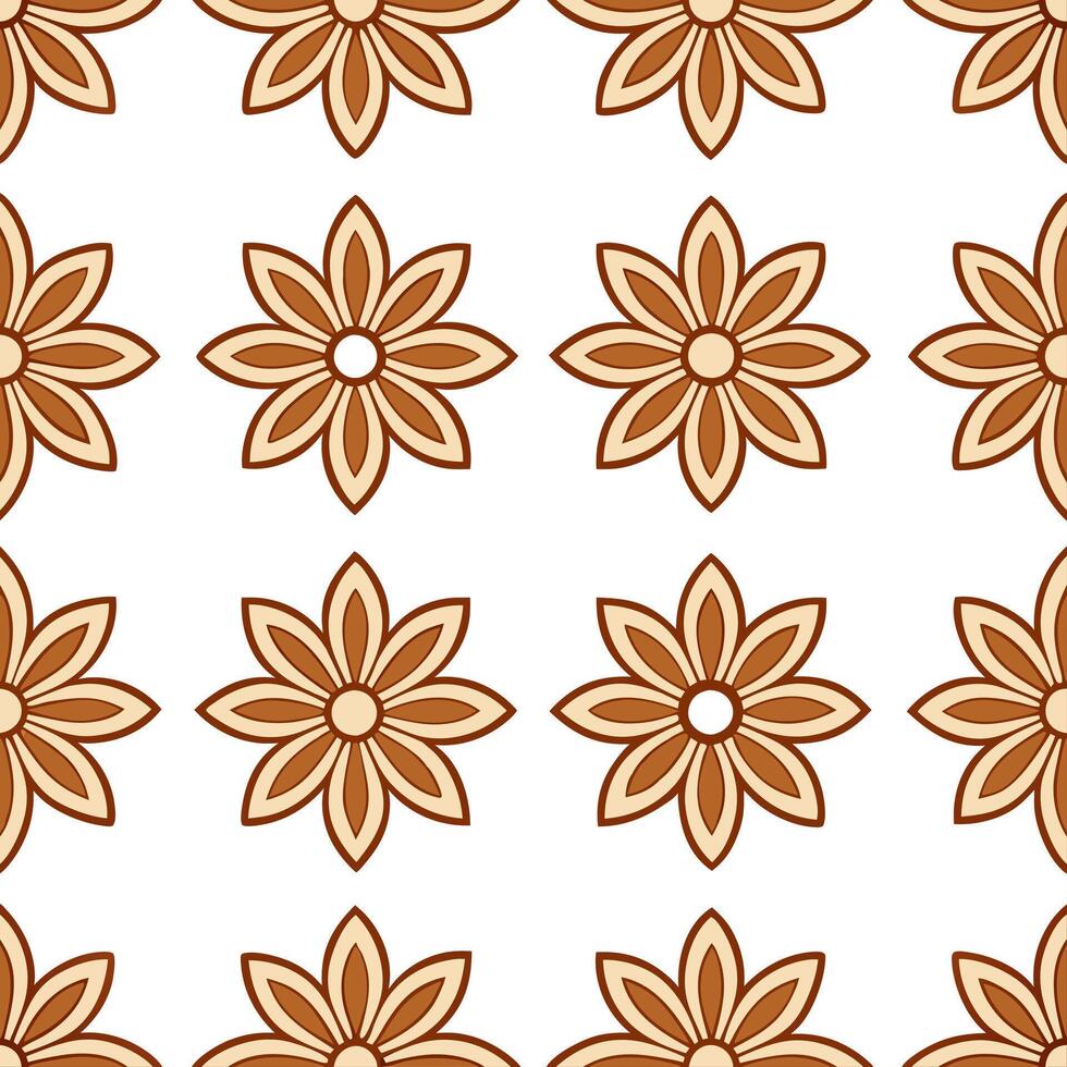Traditional textiles seamless pattern with floral motifs and earthy tones for a rustic nature inspired look concept as Rustic traditional textile patterns with floral motifs and ea Seamless Set vector