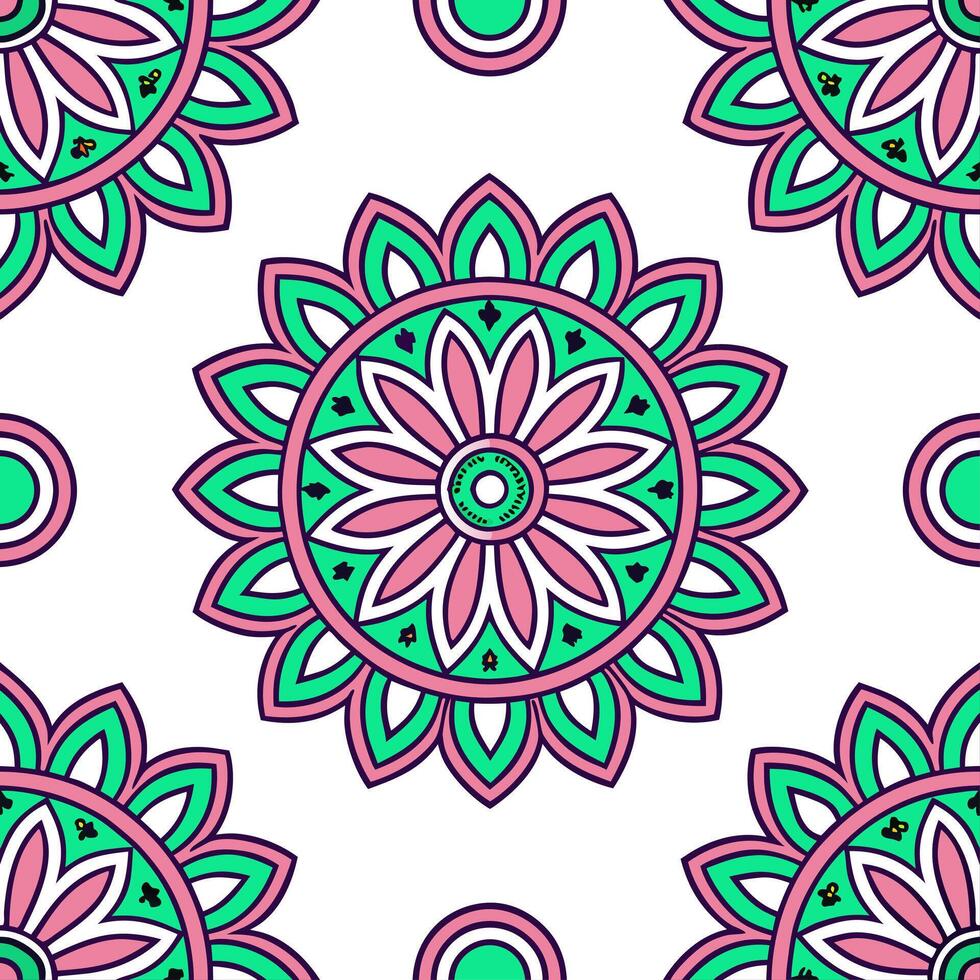 Cultural prints seamless pattern with mystical motifs and jewel tones for a magical cosmic ethnic design concept as Mystical motifs in cultural prints with jewel tones for a magica Seamless Set vector