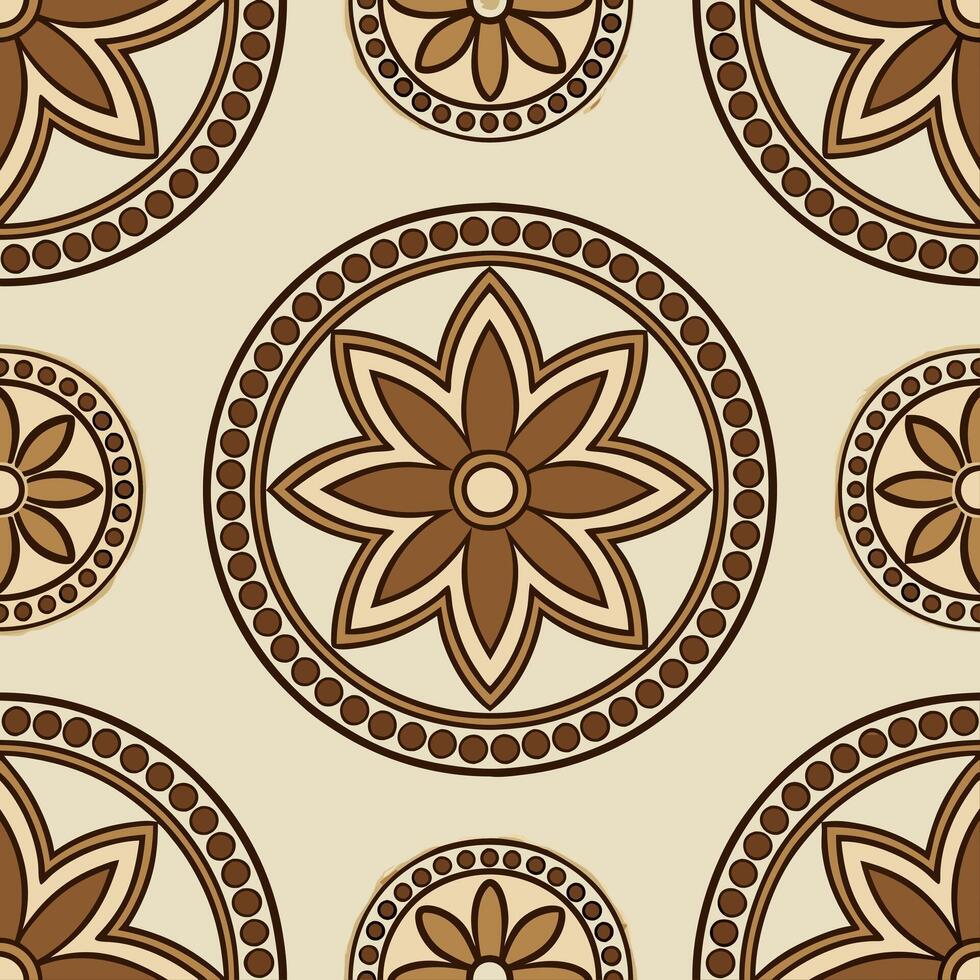 Ethnic graphics seamless pattern with traditional symbols and earthy color schemes for a grounded cultural look concept as Traditional symbols and earthy colors in ethnic graphics Seamless Set vector