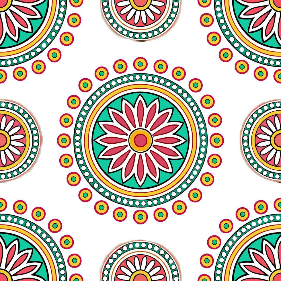 Ethnic graphics seamless pattern with traditional textile prints and vibrant color accents for a lively cultural look concept as Traditional textile prints with vibrant color accen Seamless Set vector