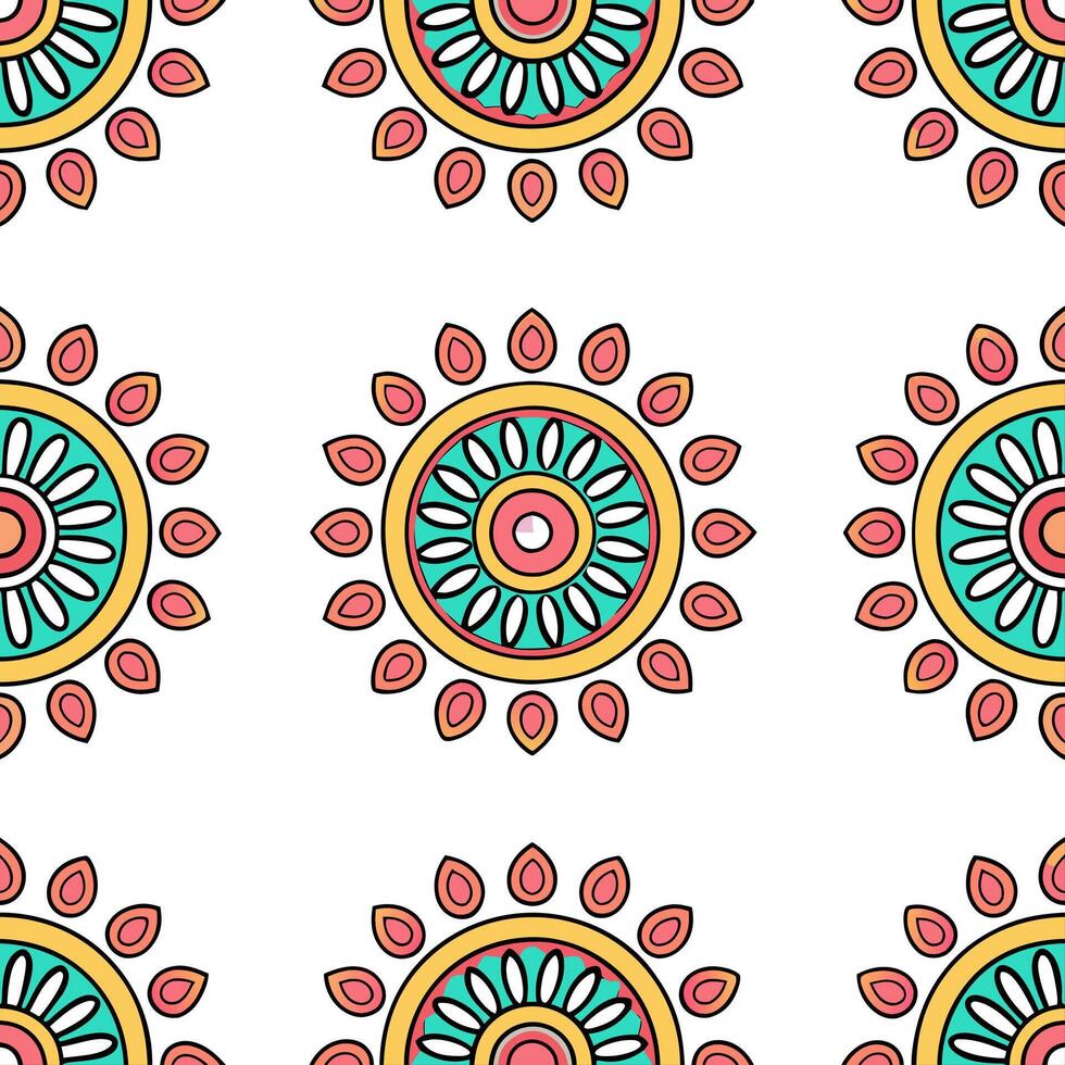 Ethnic graphics seamless pattern with abstract animal motifs and vibrant color palettes for a lively cultural design concept as Abstract animal motifs with vibrant colors in ethnic Seamless Set vector