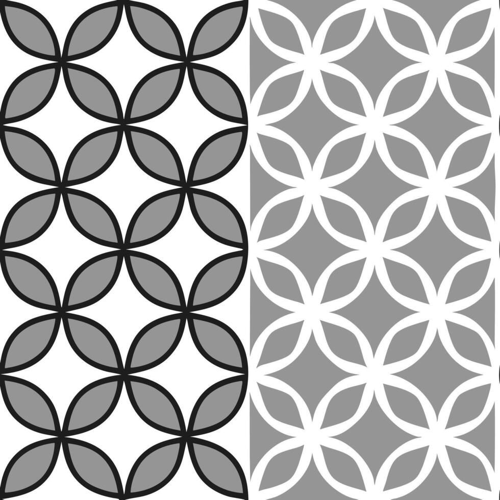 Design a seamless pattern incorporating vintage checkerboard with geometric shapes in monochromatic shades for a modern twist. concept as Create a repeating pattern that combines c Seamless Set vector