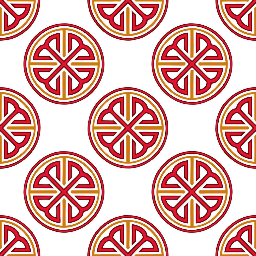 Traditional symbols seamless pattern with geometric shapes and bold colors for a modern cultural look concept as Geometric shapes and bold traditional symbols create a modern vibra Seamless Set vector