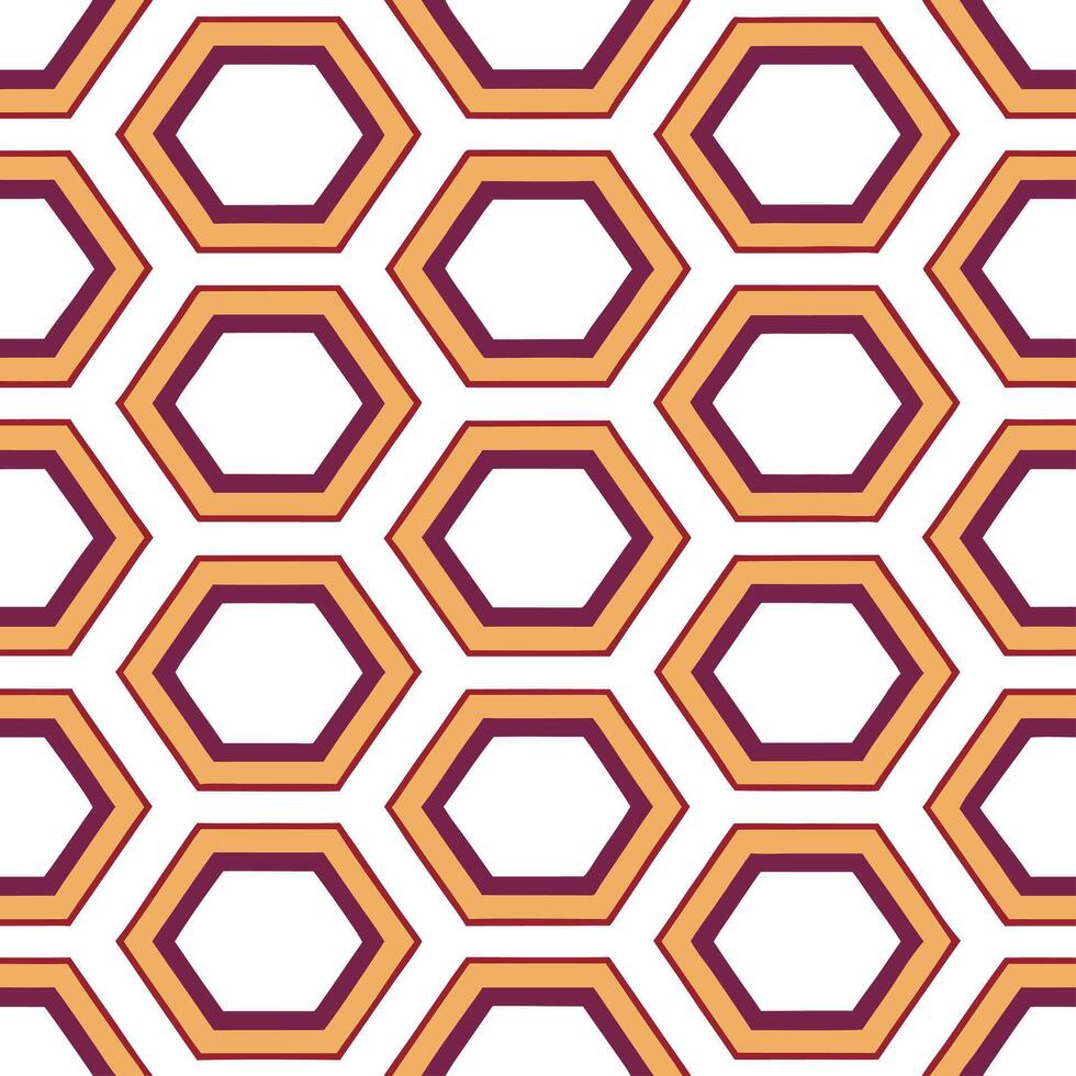 Geometric retro polygon seamless pattern earth tones on white background suitable for eco designs concept as Designing geometric seamless tile with retro polygons in earth tones on Seamless Set vector