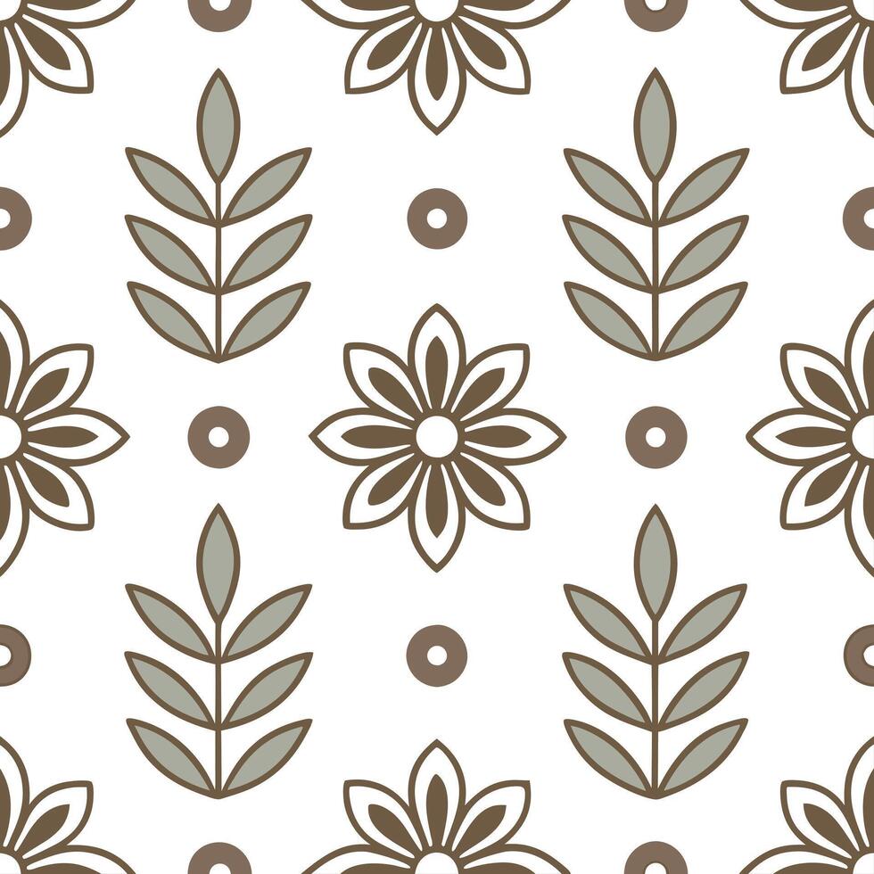 Ethnic graphics seamless pattern with nature inspired illustrations and muted color palettes for an organic cultural feel concept as Nature inspired illustrations with muted colors Seamless Set vector