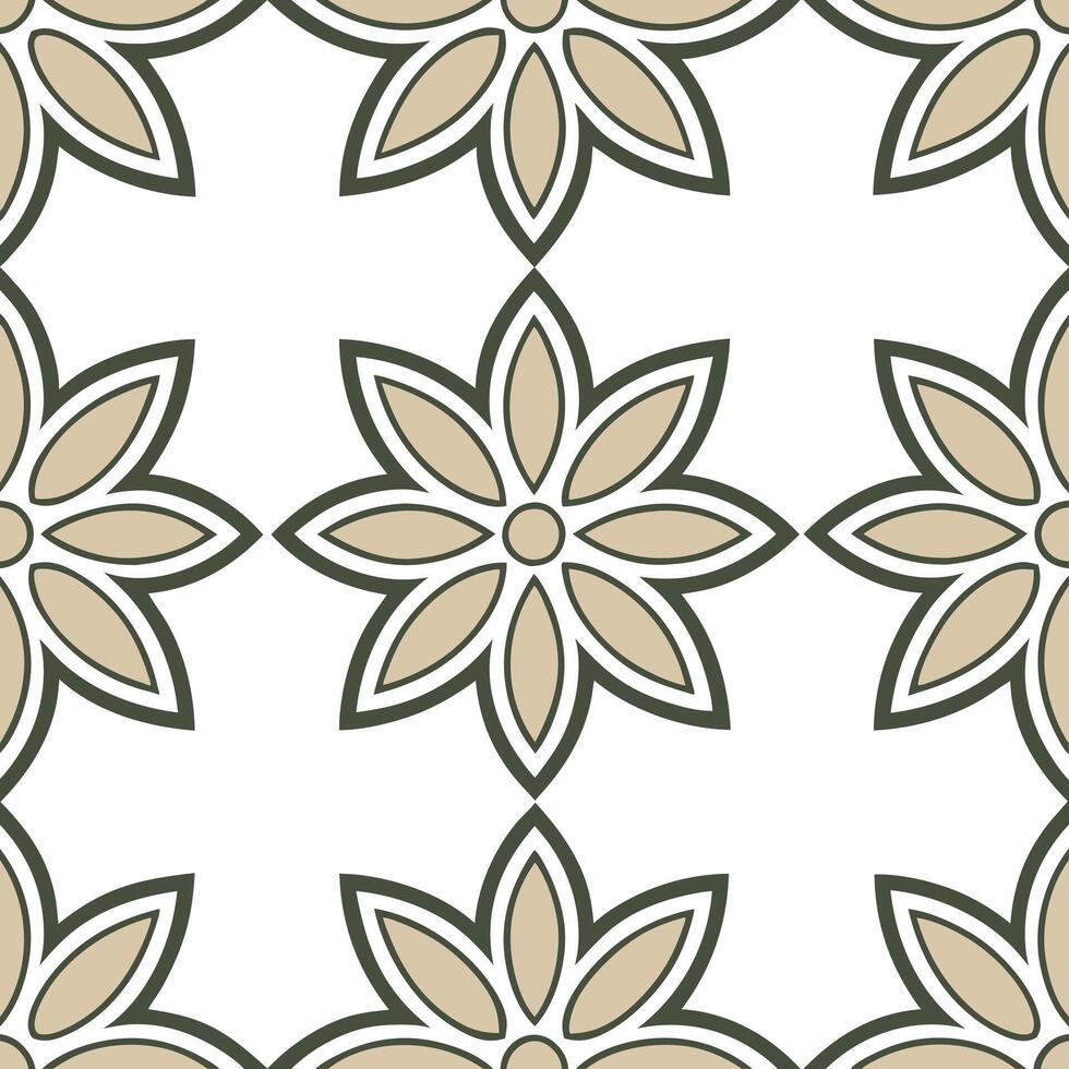 Ethnic graphics seamless pattern with abstract floral motifs and muted color palettes for a modern cultural aesthetic concept as Abstract floral motifs with muted colors in ethnic Seamless Set vector
