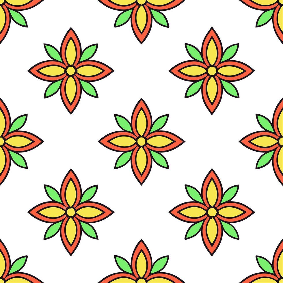 Ethnic graphics seamless pattern with abstract animal shapes and vibrant color palettes for a lively cultural design concept as Abstract animal shapes with vibrant colors in ethnic Seamless Set vector