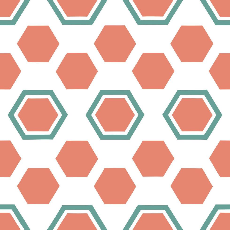 Geometric retro polygon seamless tiles analogous colors on white background suitable for harmonious designs concept as Designing geometric seamless tile with retro polygons in anal Seamless Set vector
