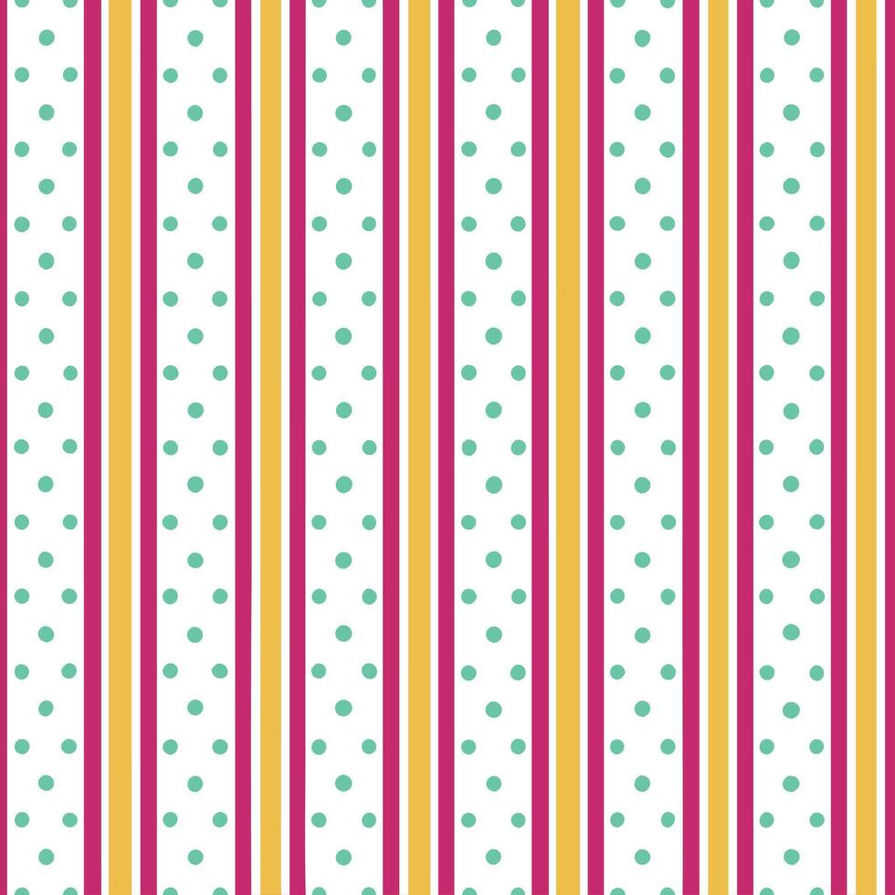 Illustrate a seamless pattern with vintage stripes and polka dots for a playful retro vibe. concept as Develop a repeating pattern featuring vintage stripes interspersed with polka Seamless Set vector