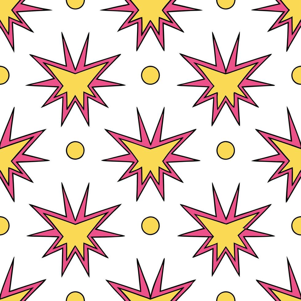 Design a seamless pattern featuring bold retro slogans in vibrant colors capturing the energetic spirit of the 1980s. concept as Create a repeating pattern with dynamic 1980s sloga Seamless Set vector