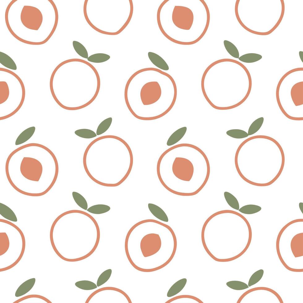Sweet peach and nectarine seamless tile pattern with soft pastel colors for a mellow summer vibe concept as Soft pastel peaches and nectarines create a seamless tile pattern bringi Seamless Set vector