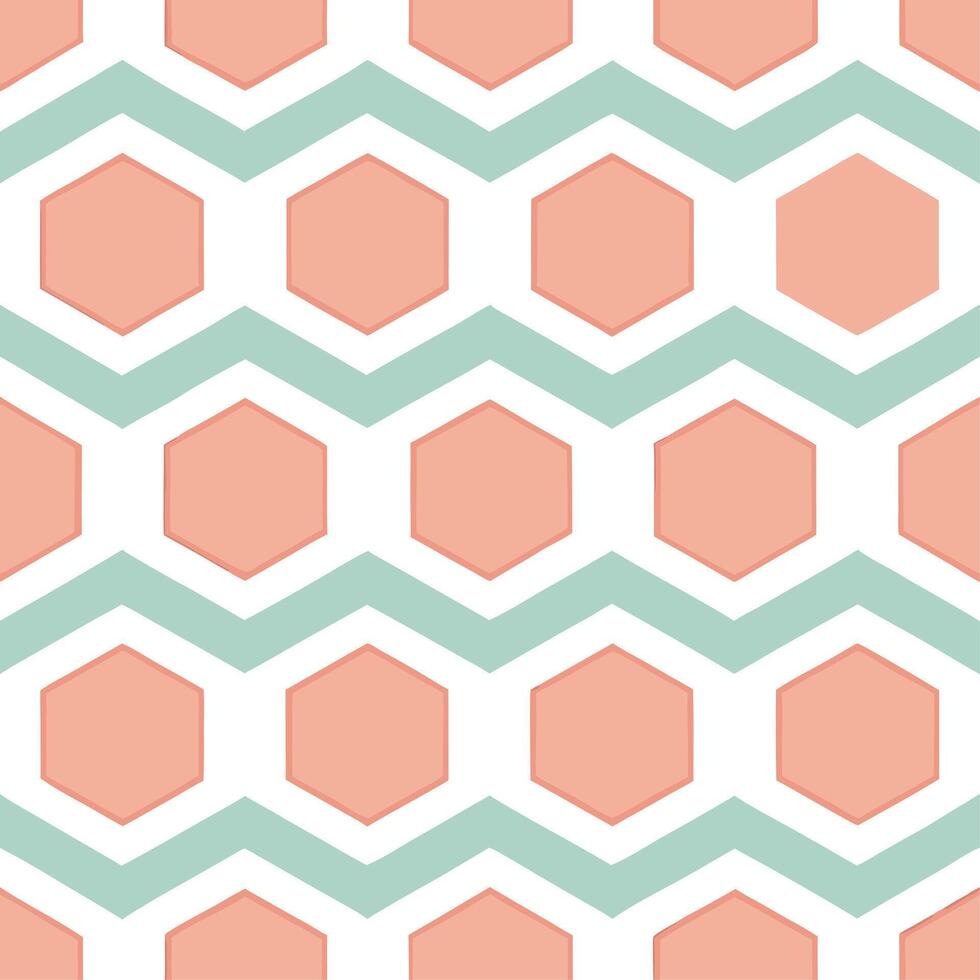 Abstract retro polygon seamless pattern complementary pastels on white background perfect for soft designs concept as Creating abstract seamless tile with retro polygons in complem Seamless Set vector