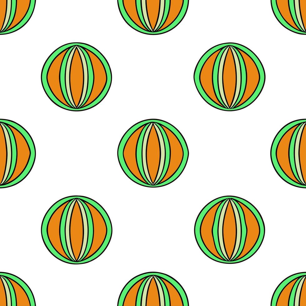 Sweet melon seamless tile pattern with vibrant orange and green hues perfect for hot summer days concept as Sweet melon with vibrant orange and green hues creates a refreshing seam Seamless Set vector