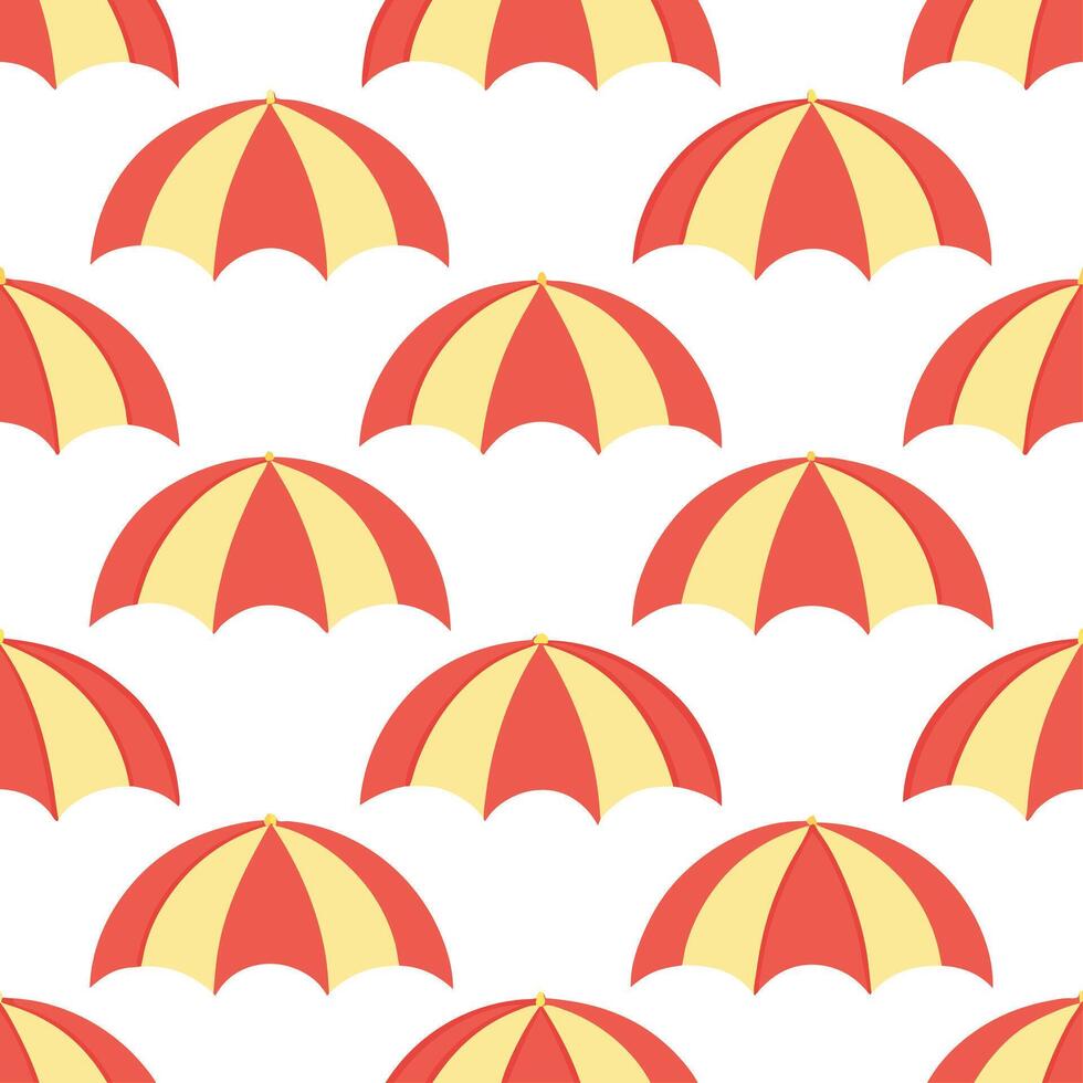 Lively beach umbrella seamless tile pattern with bright bold colors for a fun summer feel concept as Brightly colored beach umbrellas form a lively fun seamless tile pattern full o Seamless Set vector