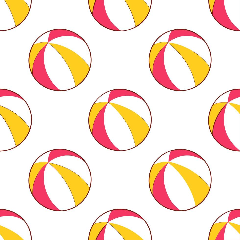 Summer beach ball seamless tile pattern with vibrant colors and a playful beach atmosphere concept as Vibrant beach balls and bright colors create a fun playful summer beach seamle Seamless Set vector