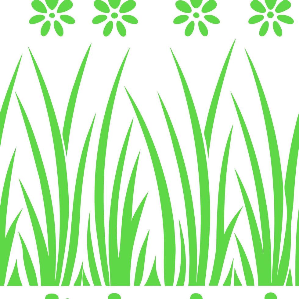 Sunlit grass and flowers seamless tile pattern with gentle spring breezes and vibrant green hues concept as Sunlit grass and flowers sway in a gentle spring breeze creating a seaml Seamless Set vector