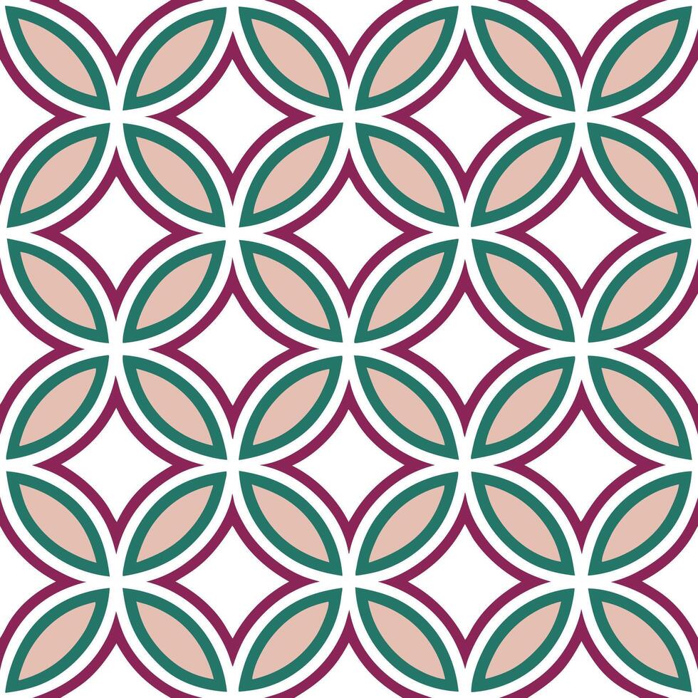 Retro geometric seamless tile pattern intricate line art on white background ideal for contemporary designs concept as Designing seamless tile with retro geometric patterns and int Seamless Set vector