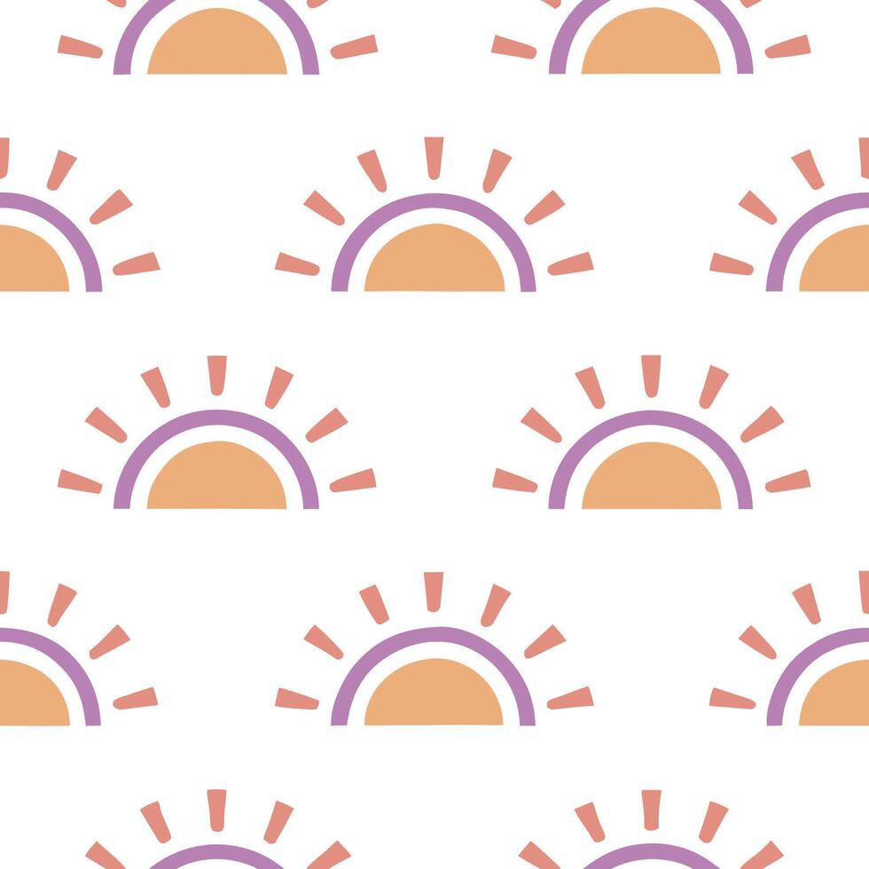 Soft sunset hues seamless tile pattern with warm oranges pinks and purples for a peaceful summer evening concept as Warm oranges pinks and purples from a summer sunset create a ser Seamless Set vector