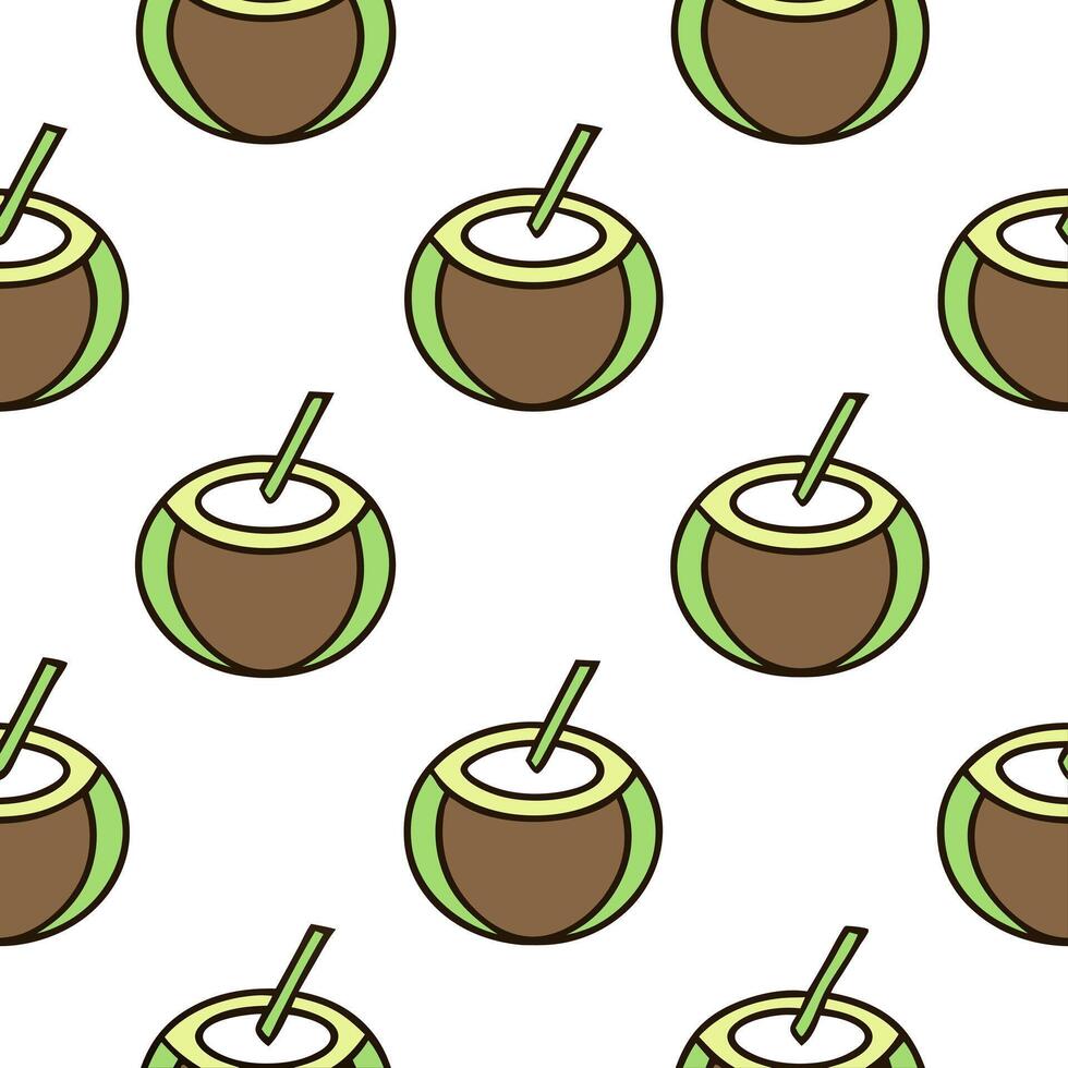 Refreshing coconut drink seamless tile pattern with a tropical flair and beach vibes concept as Tropical coconut drinks with a splash of lime and fresh coconut water create a seaml Seamless Set vector
