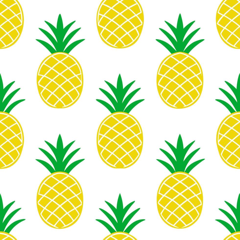 Tropical pineapple seamless tile pattern with vibrant yellow and green hues for a lively beach feel concept as Pineapples with vibrant yellow and green hues create a tropical seaml Seamless Set vector