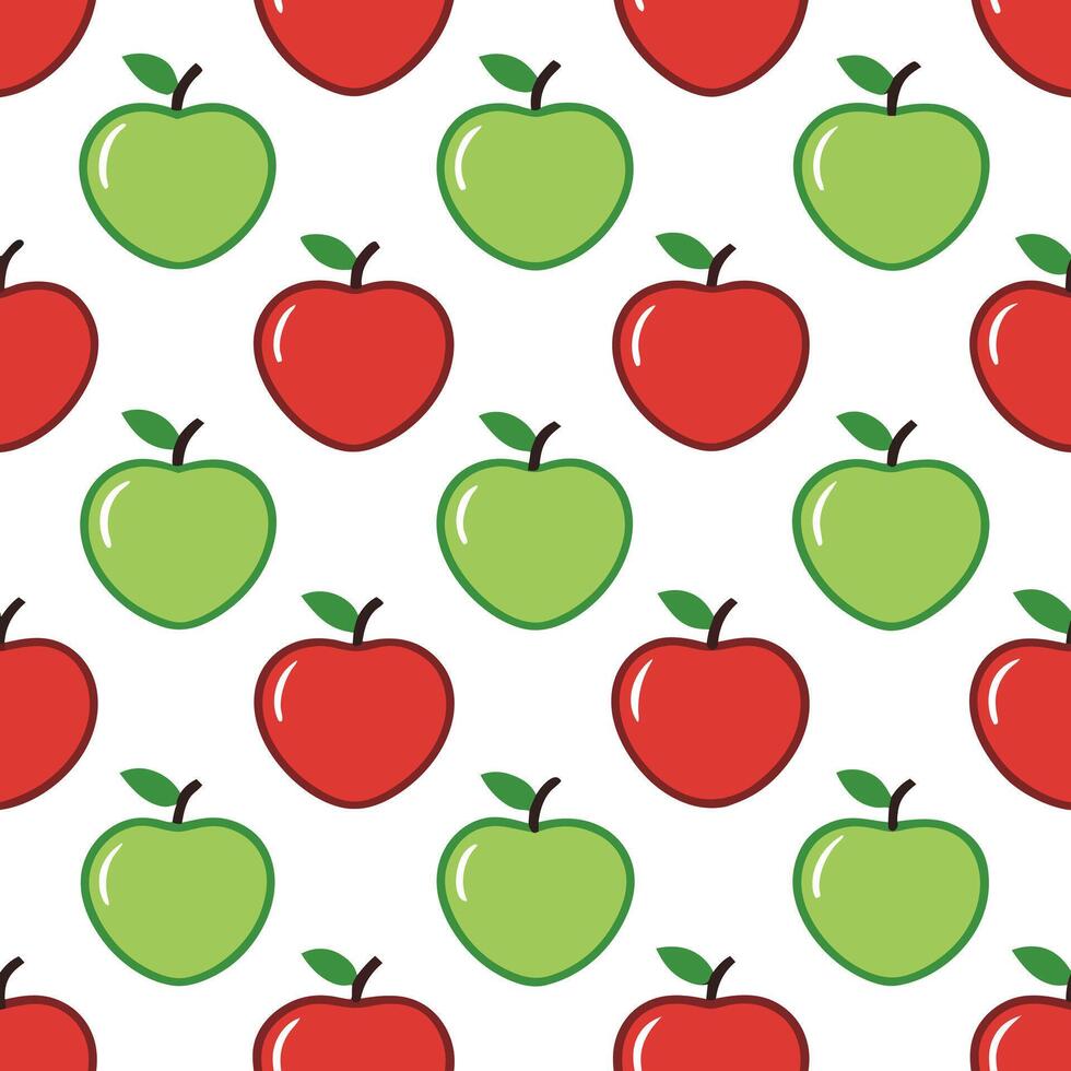 Vibrant autumn apples seamless tile pattern with juicy red and green apples for a fresh fall look concept as Juicy red and green apples create a vibrant autumn apples seamless tile Seamless Set vector