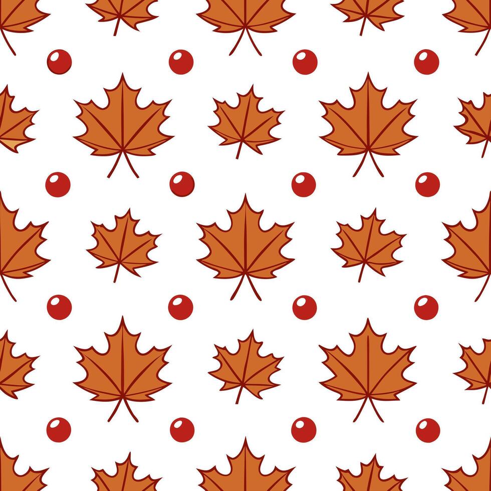Juicy cranberry seamless tile pattern with deep red berries and autumn leaves concept as Deep red cranberries and autumn leaves form a juicy cranberry seamless tile pattern perfect Seamless Set vector