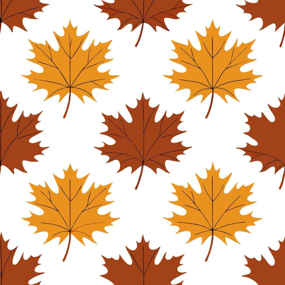 Rustic autumn leaves seamless tile pattern with deep reds oranges and yellows concept as Deep red orange and yellow autumn leaves create a rustic seamless tile pattern perfect for Seamless Set vector