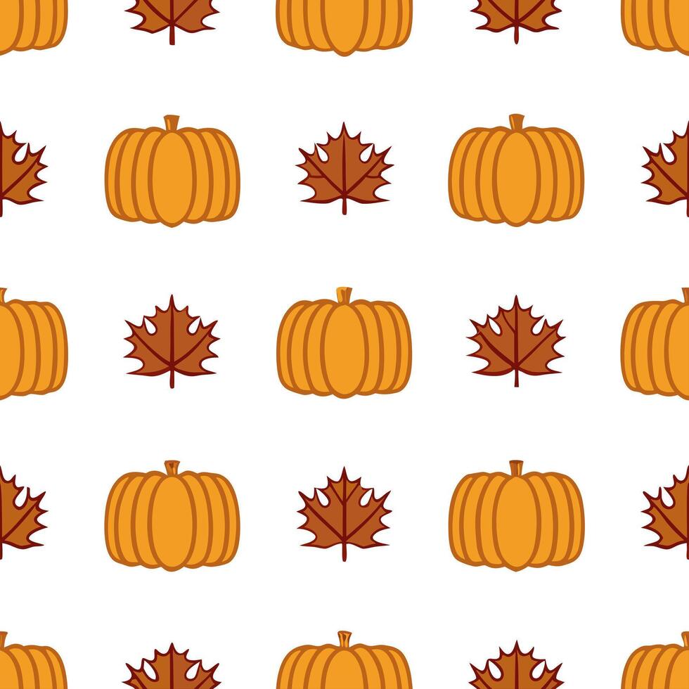 Rustic autumn harvest seamless tile pattern with hay bales pumpkins and fall leaves concept as Hay bales pumpkins and fall leaves create a rustic autumn harvest seamless tile patte Seamless Set vector