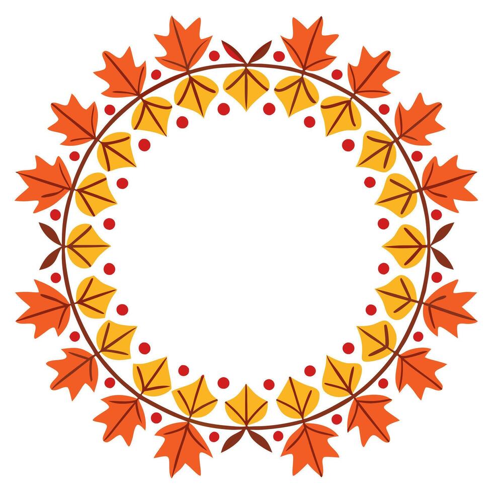 Cozy autumn wreath seamless tile pattern with colorful leaves and seasonal accents concept as Colorful autumn leaves and seasonal accents create a cozy autumn wreath seamless tile Seamless Set vector