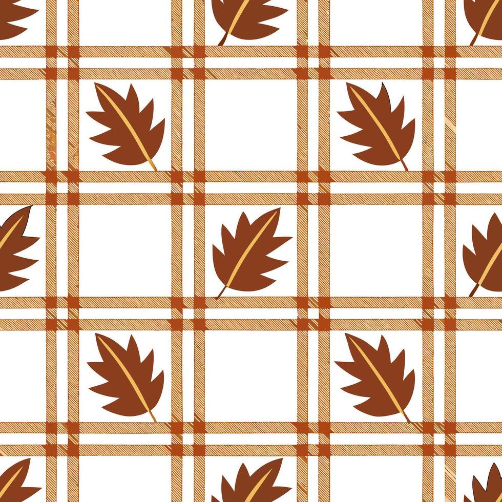 Autumn leaves and acorns seamless tile pattern with rich brown and orange tones concept as Rich brown and orange autumn leaves and acorns create a seamless tile pattern perfect for Seamless Set vector