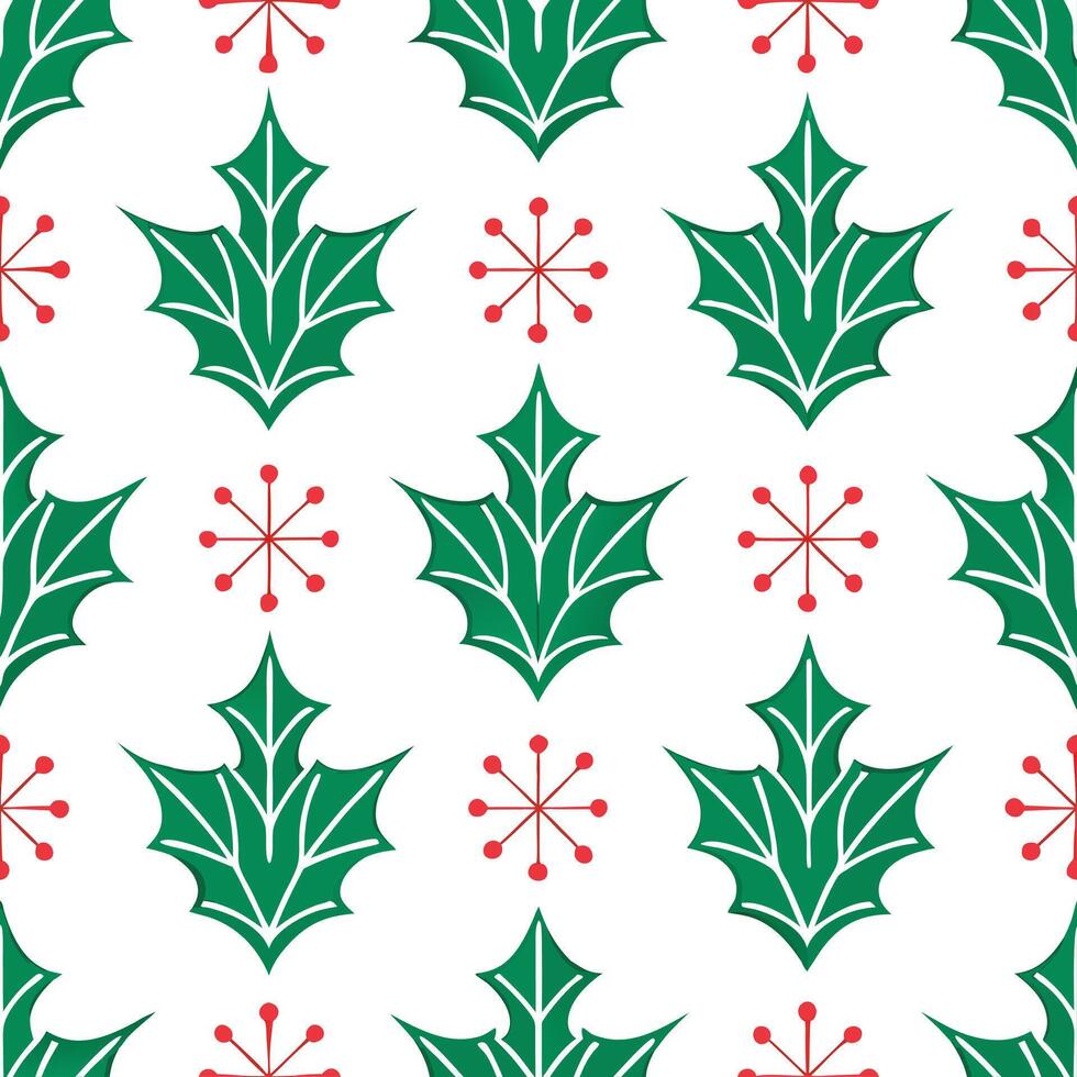 Snowflake and holiday garland seamless tile pattern with festive greenery and sparkling accents concept as Festive greenery and sparkling accents paired with snowflakes create a se Seamless Set vector