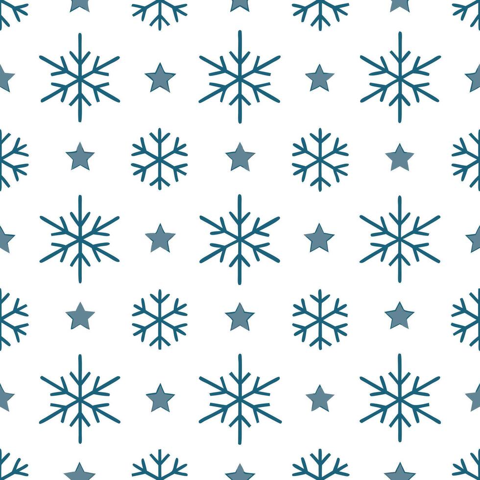 Glittering snowflake and star seamless tile pattern with sparkling winter accents concept as Glittering snowflakes and stars create a sparkling seamless tile pattern with winter ac Seamless Set vector