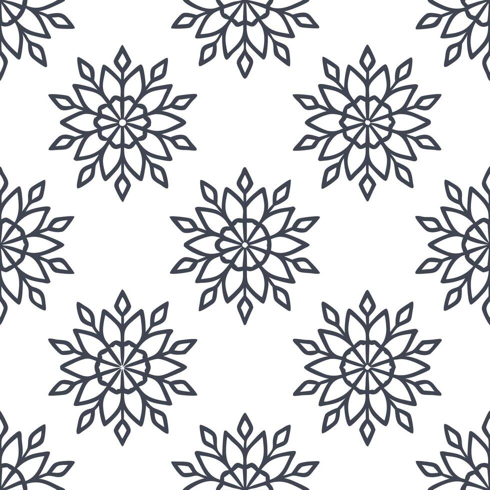 Elegant snowflake and lace seamless tile pattern with intricate details and frosty accents concept as Intricate lace details on elegant snowflakes create a seamless tile pattern wi Seamless Set vector