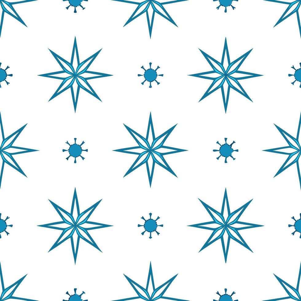 Icy snowflake and starburst seamless tile pattern with shimmering winter elements concept as Shimmering starbursts paired with icy snowflakes create a seamless tile pattern with sp Seamless Set vector