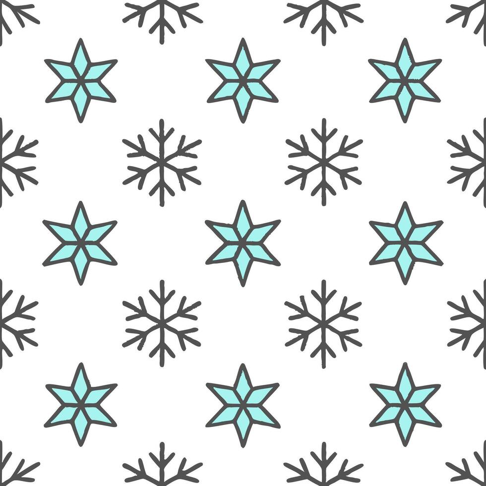 Sparkling snowflake and star seamless tile pattern with glittery accents and icy textures concept as Sparkling snowflakes and stars with glittery accents create an icy seamless til Seamless Set vector