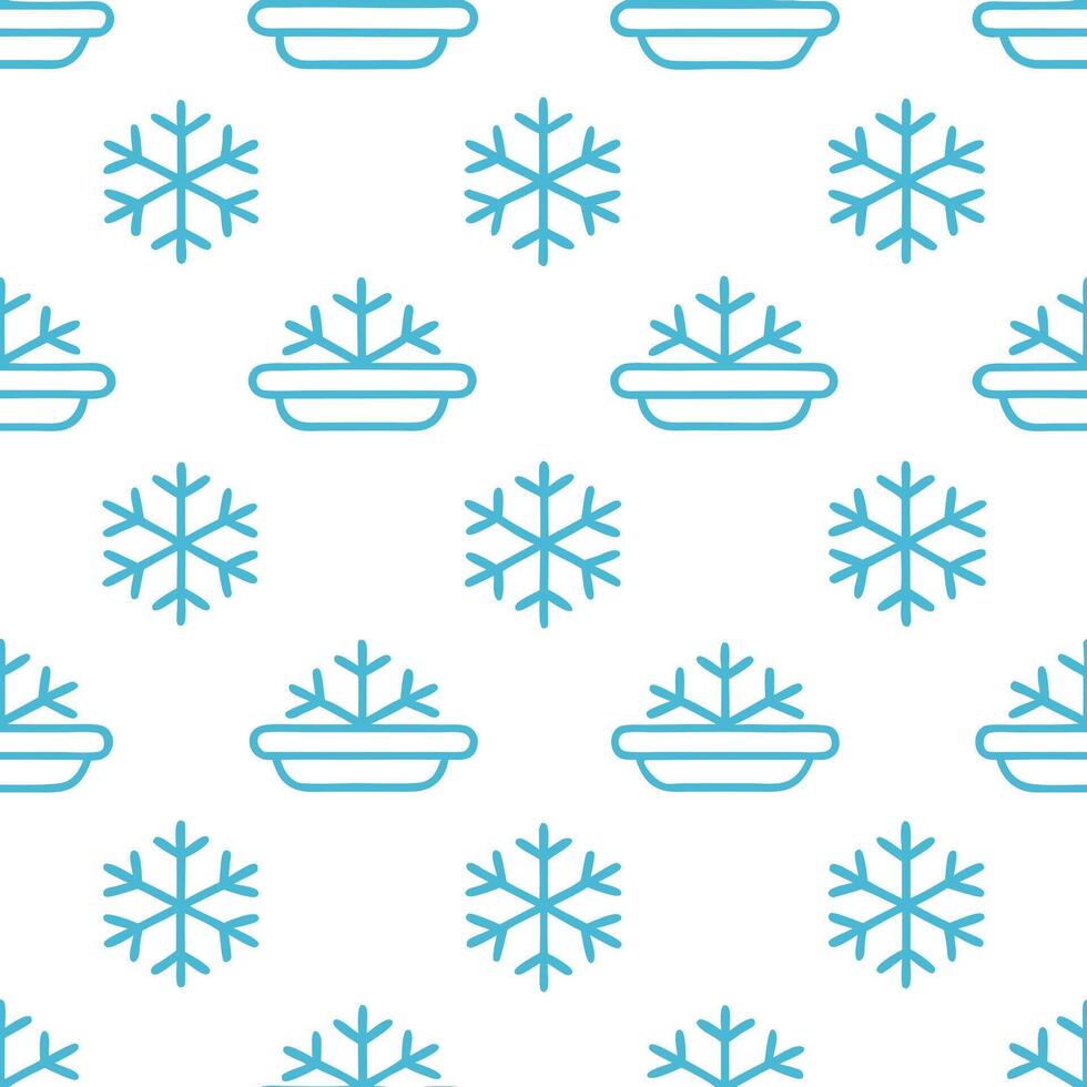 Frosty snowflake and sled seamless tile pattern with playful winter activities and cool tones concept as Playful sleds paired with frosty snowflakes create a seamless tile pattern Seamless Set vector