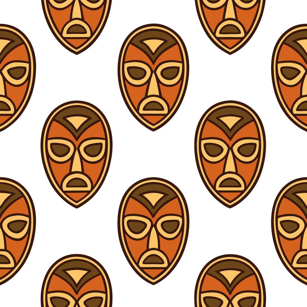 African tribal patterns and masks seamless tile pattern with earthy color palette concept as Earthy color palette highlights African tribal patterns and masks in seamless tile patt Seamless Set vector