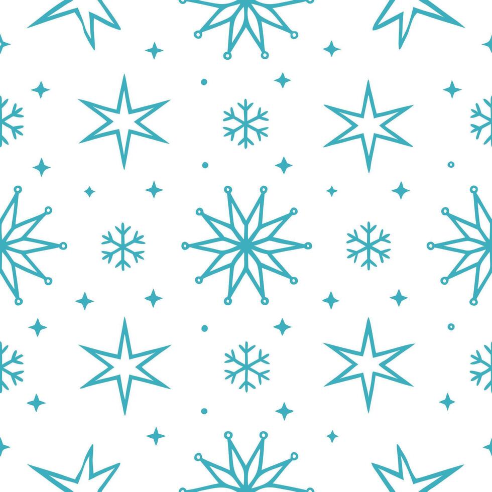 Sparkling Christmas stars and snowflakes seamless tile pattern with luminous winter accents concept as Luminous winter accents with sparkling Christmas stars and snowflakes create Seamless Set vector