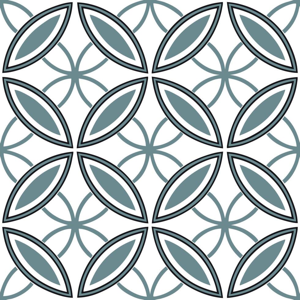 Scandinavian Nordic floral patterns and geometric shapes seamless tile design with cool tones concept as Cool tones highlight Scandinavian Nordic floral patterns intertwined with g Seamless Set vector