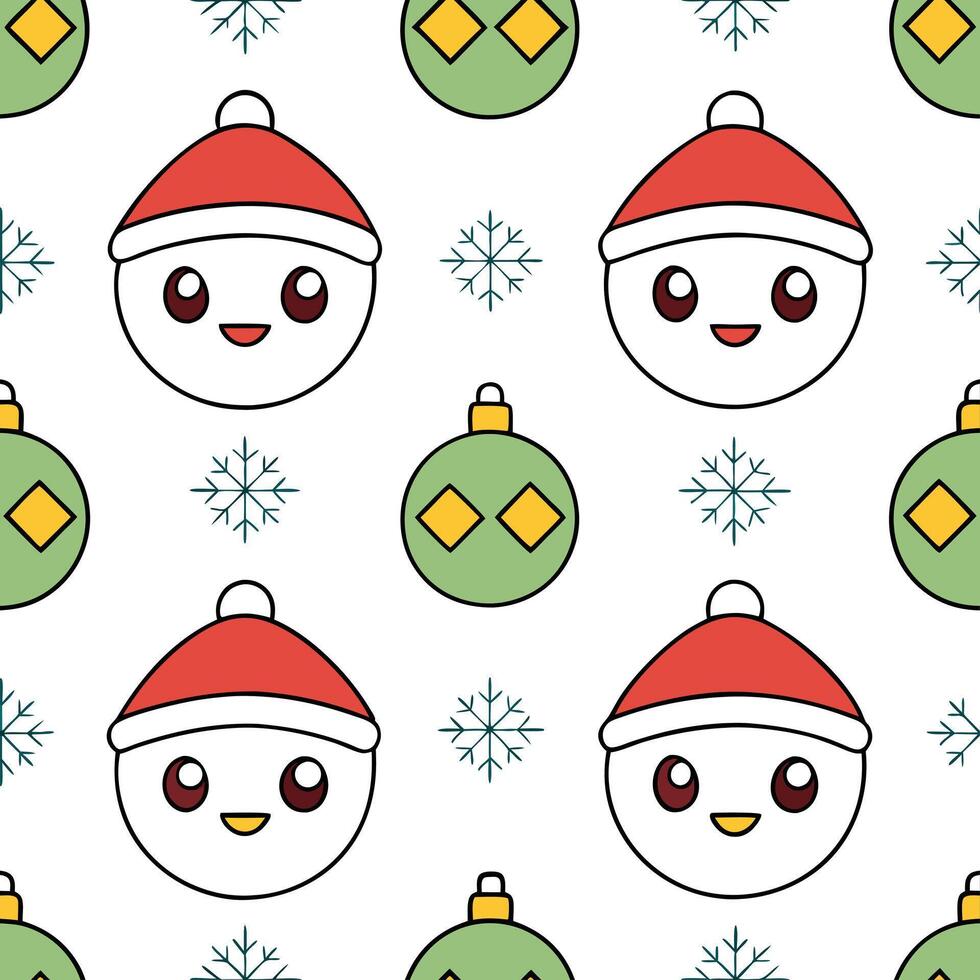 Whimsical Christmas characters and snowflakes seamless tile pattern with playful holiday elements concept as Playful Christmas characters and whimsical snowflakes create seamless t Seamless Set vector